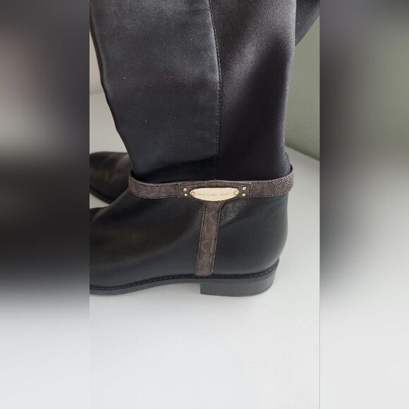 🌸Michael Kors Leather Tall boots Black/Brown Size 7.5 - Picture 5 of 10